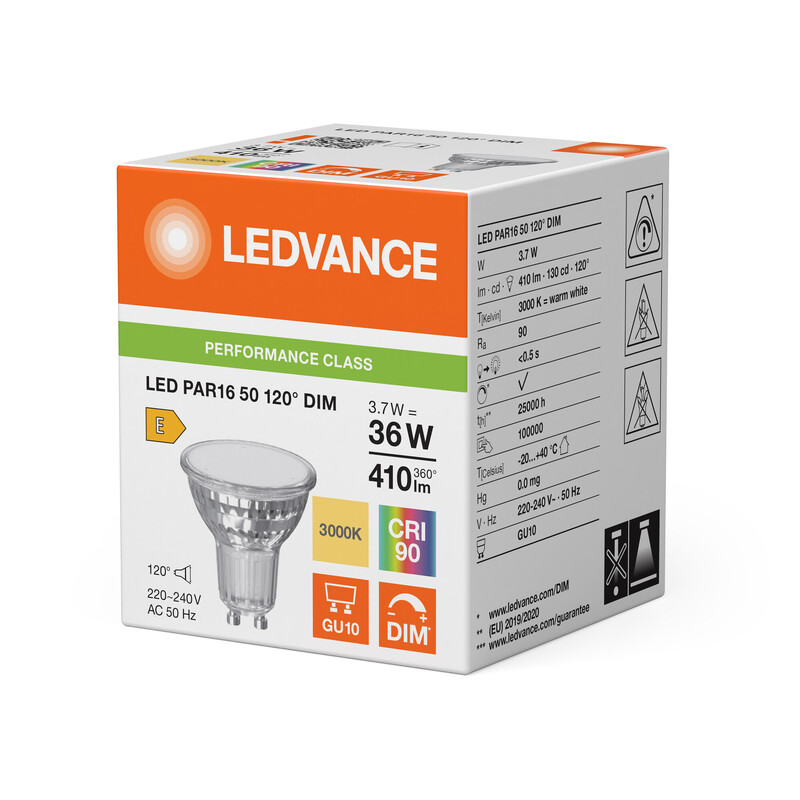 ledvance Reflector lamp performance par16 4w/930 410lm gu10 dim120