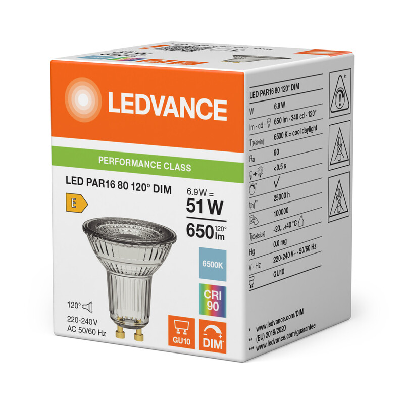 ledvance Reflector lamp performance par16 7w/965 650lm gu10 dim120