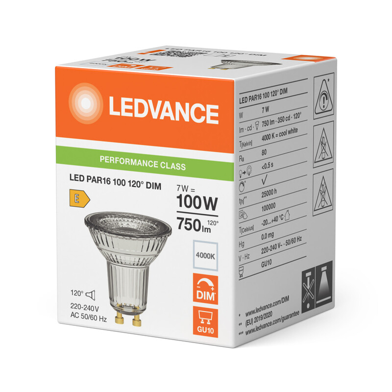 ledvance Reflector lamp performance par16 7w/840 750lm gu10 dim120