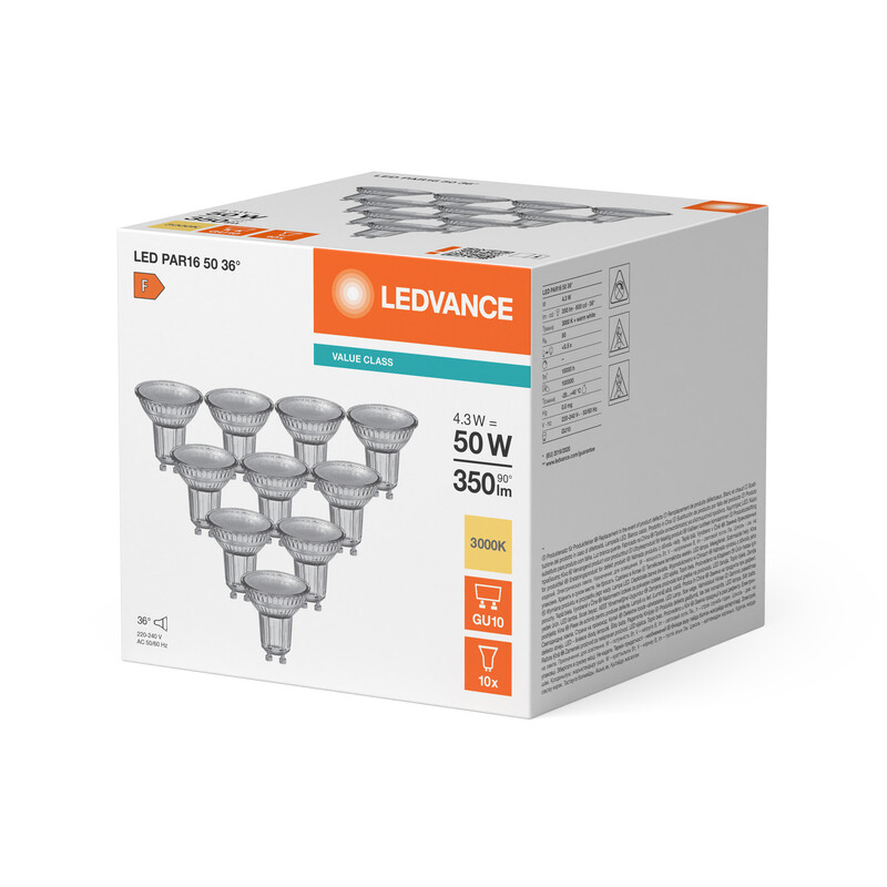 ledvance Reflector lamp value classic par16 4w/830 350lm gu10 10 st.