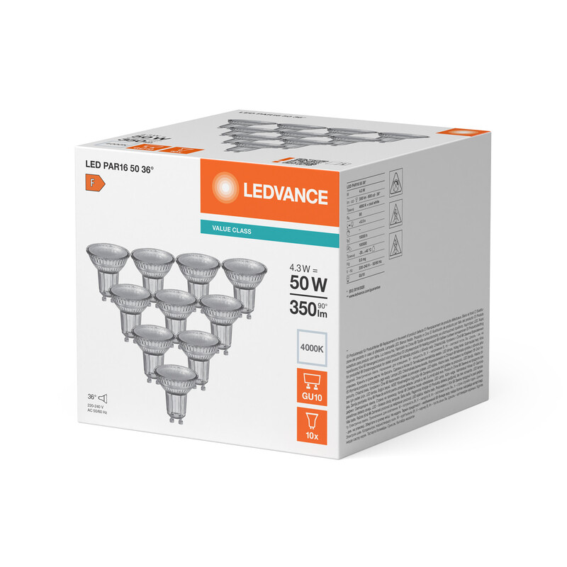 ledvance Reflector lamp value classic par16 4w/840 350lm gu10 10 st.