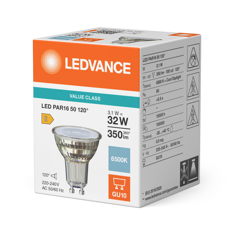ledvance Reflector lamp value classic par16 3,1w/865 350lm gu10 120d