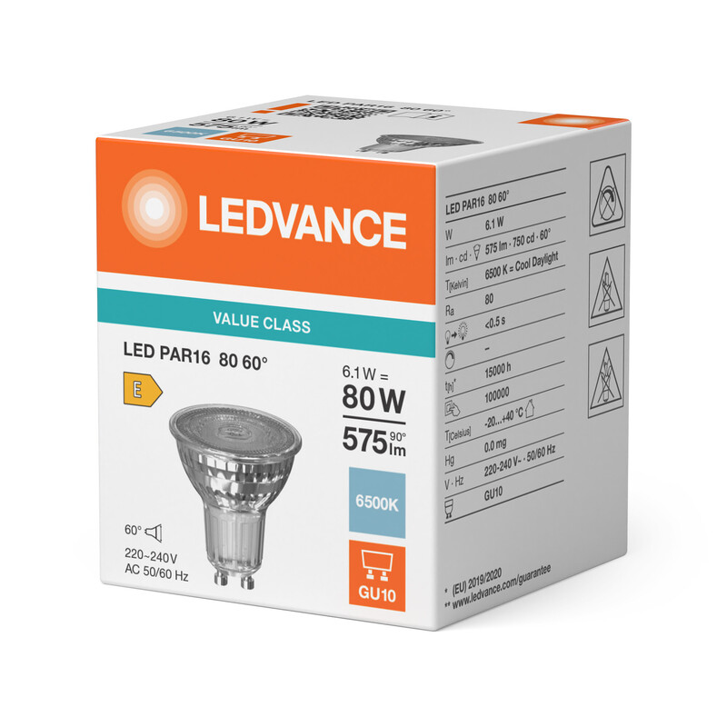 ledvance Reflector lamp value classic par16 6,1w/865 575lm gu10 60d