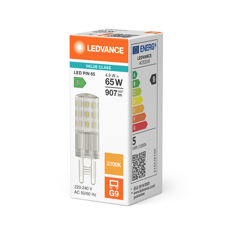 ledvance Led lamp performance special pin 4,9w/827 907lm g9 cl