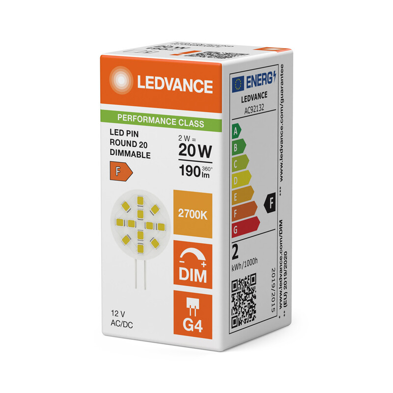 ledvance Ledpin round 20 100°dim 12v 190lm 827 g4
