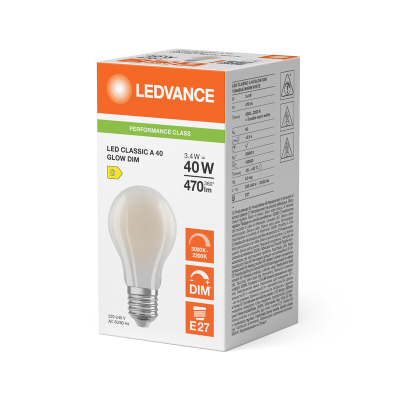 ledvance Ledpære cla40 glwdim 470lm 93022 fr e27
