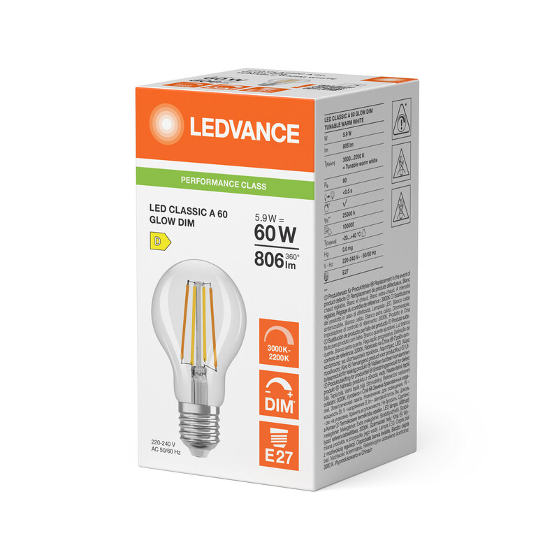 ledvance Ledpære cla60 glwdim 806lm 93022 cl e27