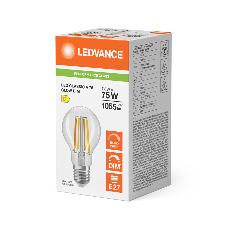 ledvance Ledpære cla75 glwdim 1055lm 93022 cl e27