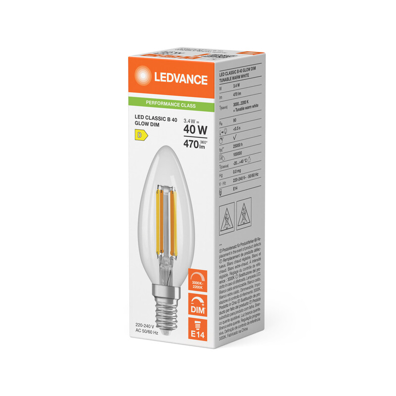 ledvance Ledpære clb 40 glwdim 470lm 93022 cl e14