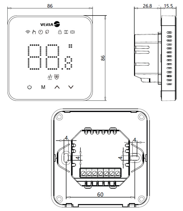 devi Kombinationstermostat devi veria wt45 wi-fi svart