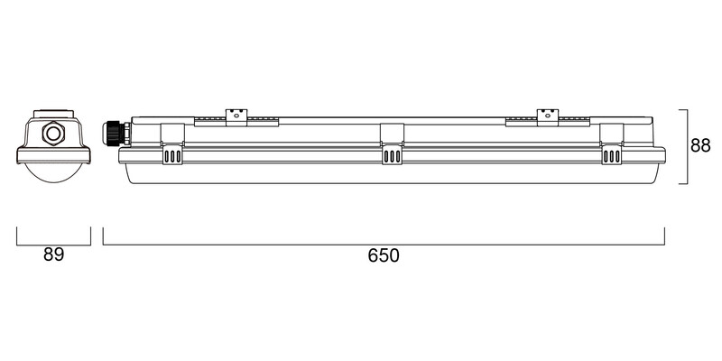 sylvania Teollisuusvalaisin suljettu resisto 600 1300-2400lm 830