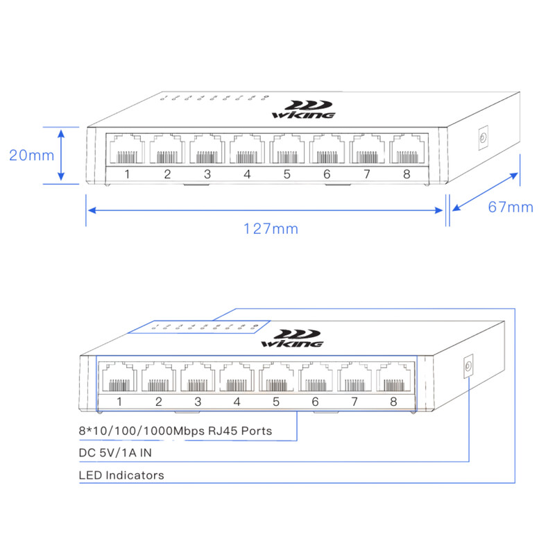 wi-tek Ethernet kytkin 8xgigabit kytkin pöytämalli