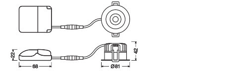 ledvance Downlight spot sp fix ip44 8w/927 dim bk