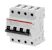 abb Circuit breaker s200 s204-b50, 4p b 50a