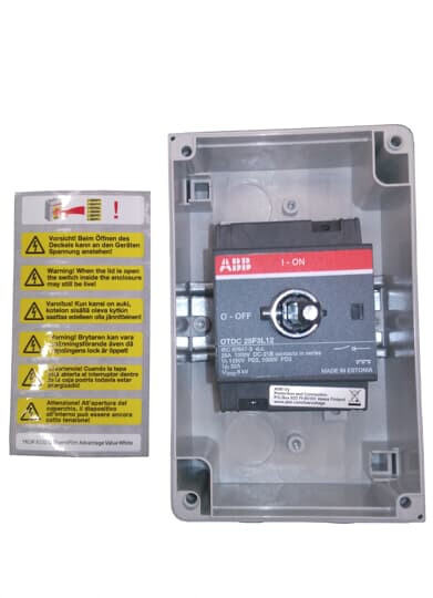 abb Lastbrytare kapslad 3 poler 25a 1000vdc dc-21b