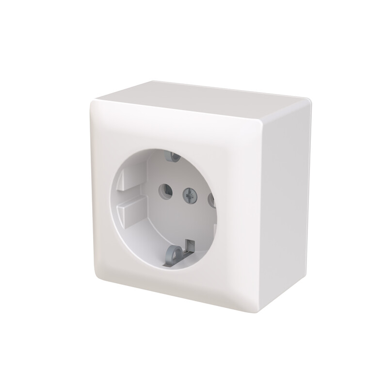 abb Socket outlet saga schuko, 1-g, screwless
