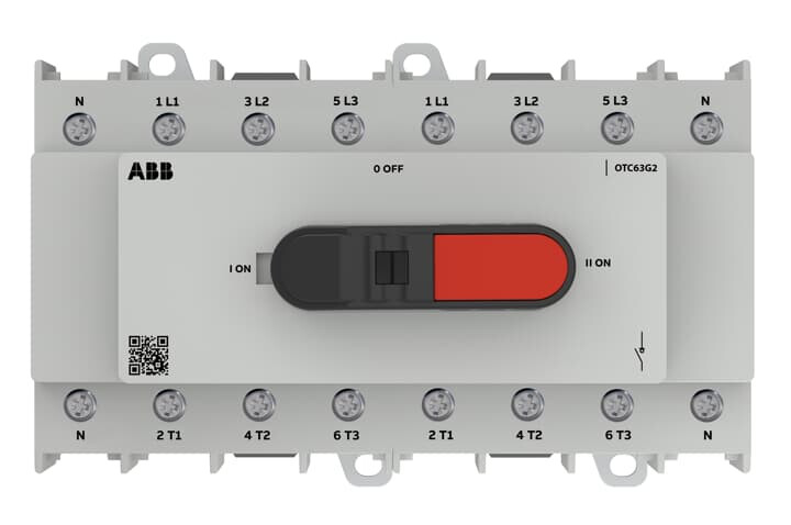 abb Change-over switch ot plus 4 poles i-o-ii 63a 690v ac-22a