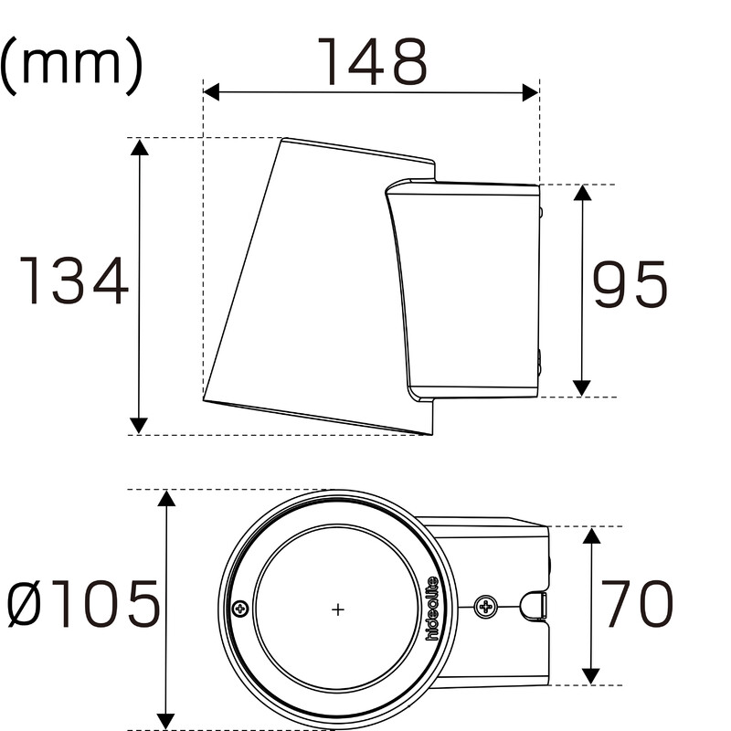 hide-a-lite Seinävalaisin ulko cone g2 ip65 1050lm 10w 3/4k bl dim