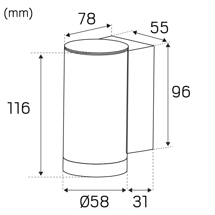 hide-a-lite Seinävalaisin ulko milo g2 s ip65 340lm 4,5w 3k bl dim