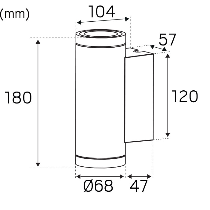 hide-a-lite Seinävalaisin ulko milo g2 m ip65 1000lm 10w 3/4k gr dim