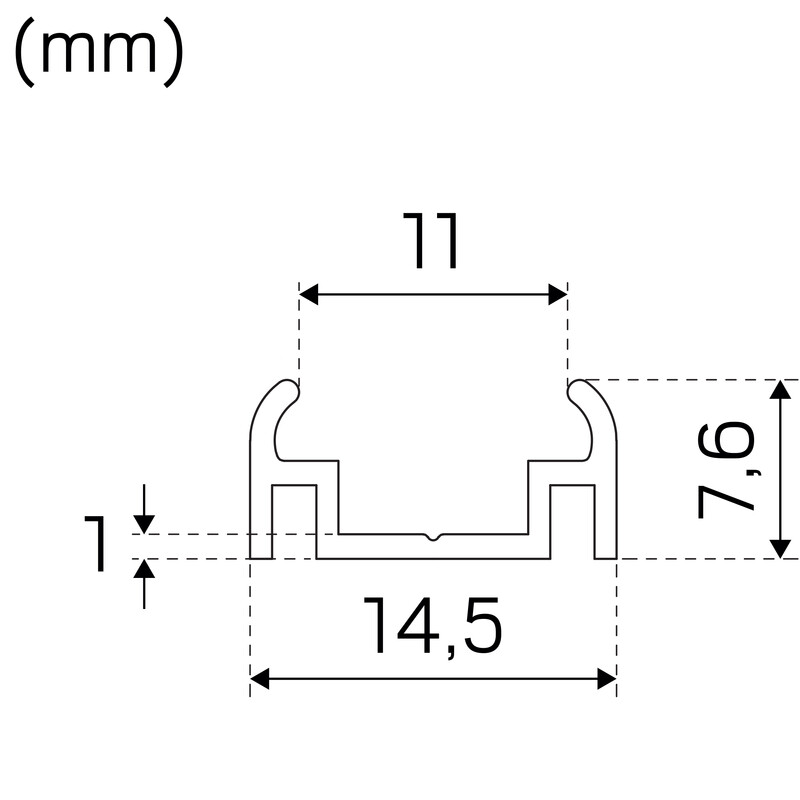 hide-a-lite Led-ljusslinga profile u plastic 14mm 2m