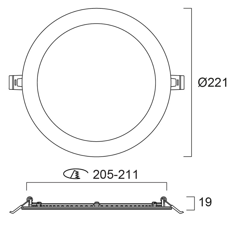 sylvania Alasvalo start flat ip44 205 9-18w 1000-2150lm va