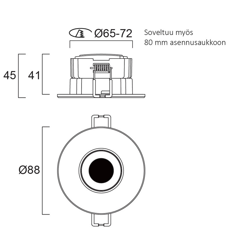 sylvania Alasvalo obico ip65 80 fire 5-7w 827-865 va