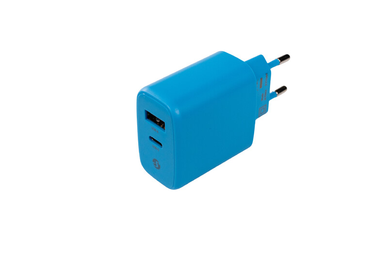 LATURI  SHELLY USB-C- JA USB-A, 65W SININEN