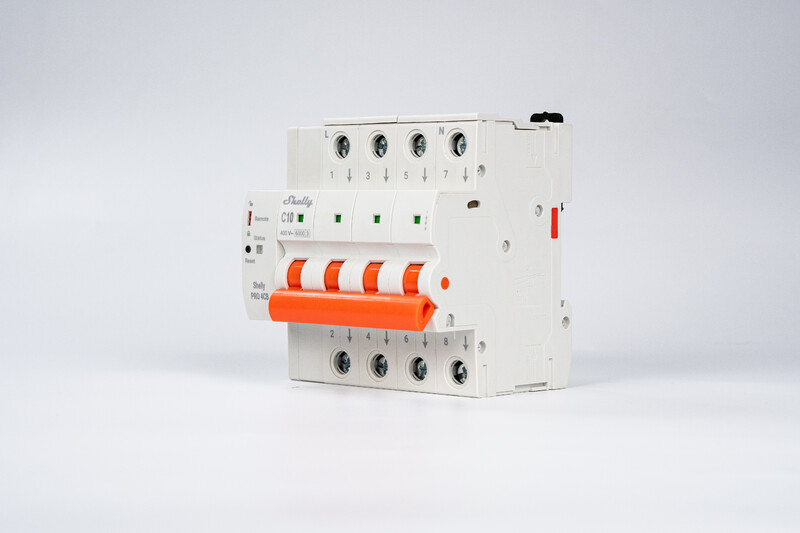 shelly Miniature circuit breaker wifi mcb, 4-pole, c40, 6 ka