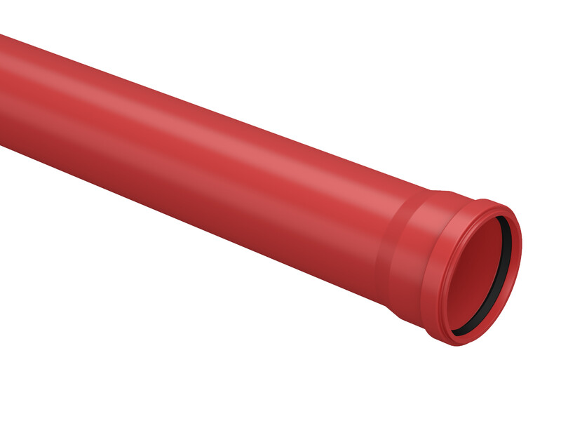 CABEL DUCTING PIPE 160X4,7 SN8 RED 6M PVC