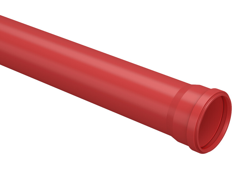 CABLE DUCTING PIPE 110X5,3 SN30 RED 6M PVC