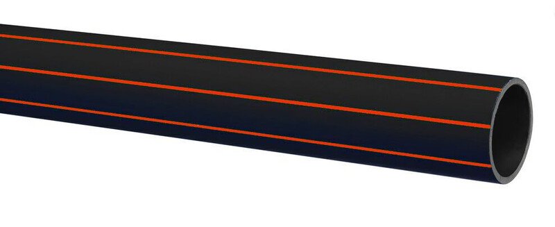 CABLE DUCTING PIPE 63/55 BLACK/RED 100M PE