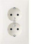 SOCKET OUTLET S.1 2S/16A/IP20 2X 1.5DB UPJ WHITE