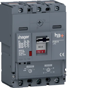 hager Effektbrytare h3+ p160 tm3x80a 40ka