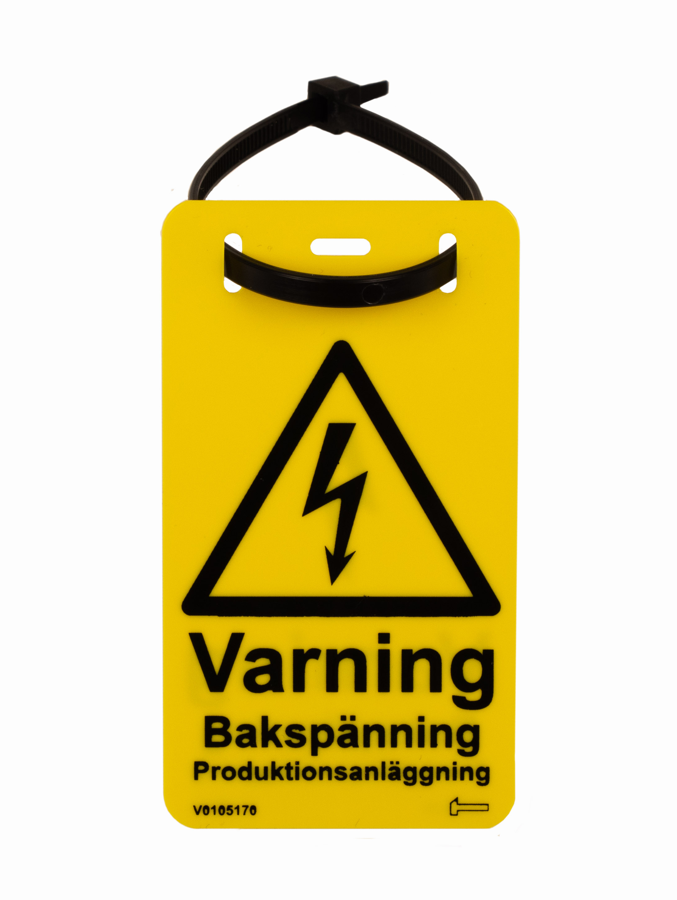 PLASTSKYLT VARNING BAKSPÄNNING