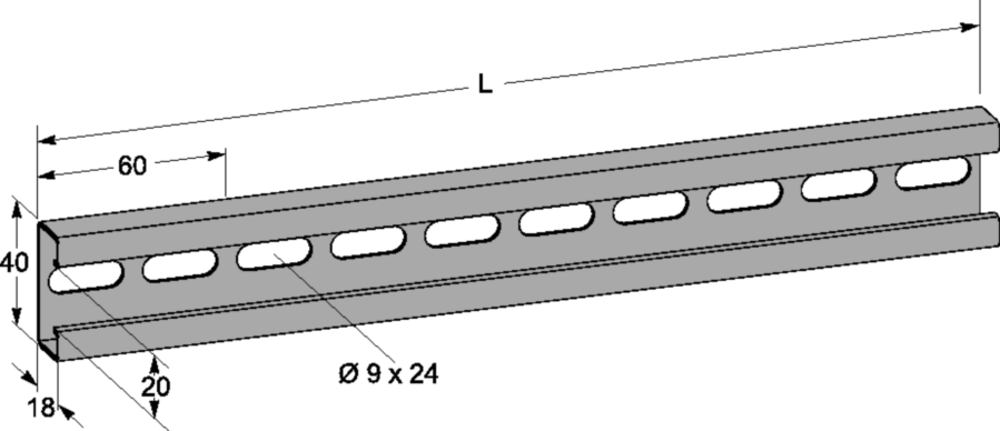 LÅDPROFIL MP-265A 40X18MM