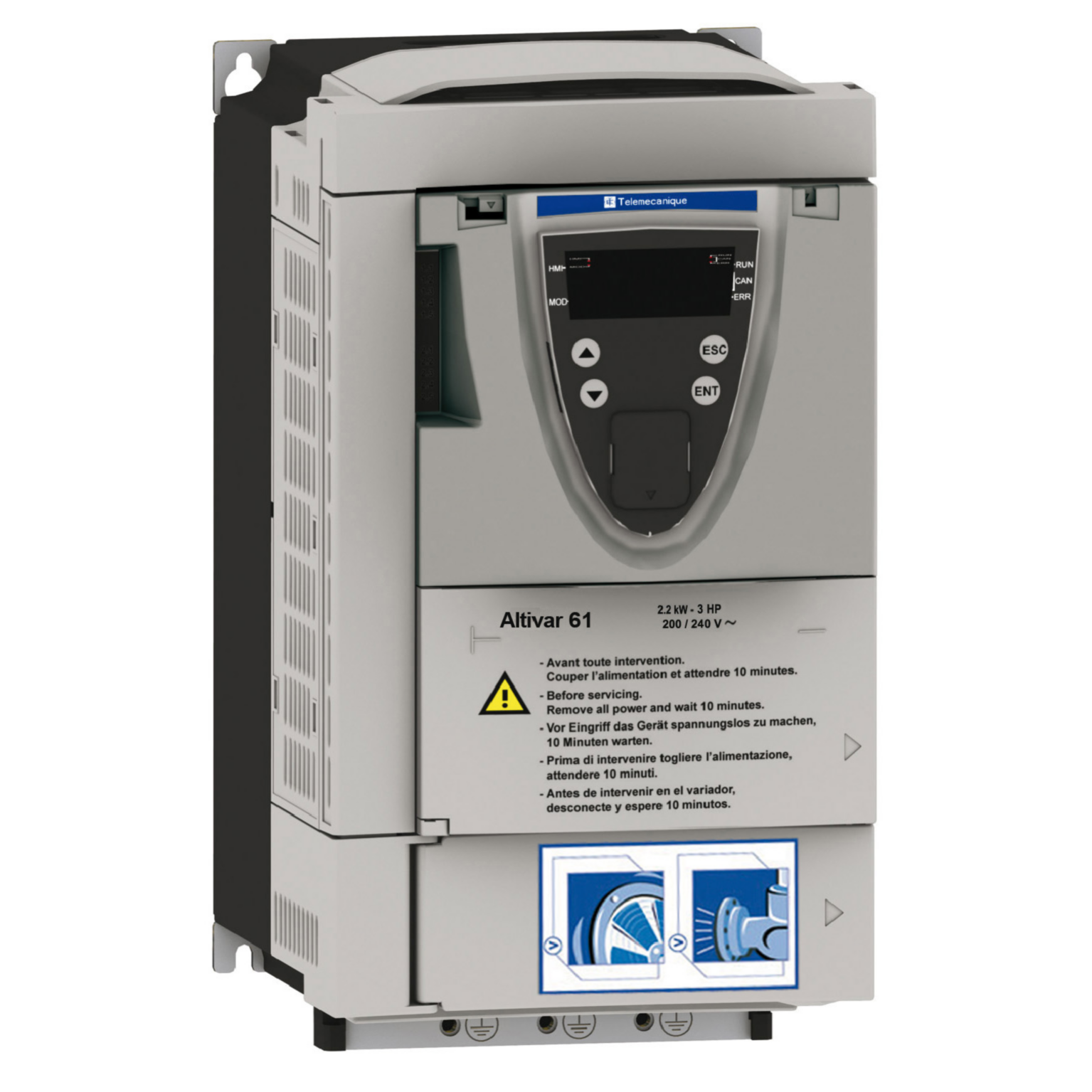 schneider electric Frequency converter ip20 atv61hu30m3z/3kw 3x240v
