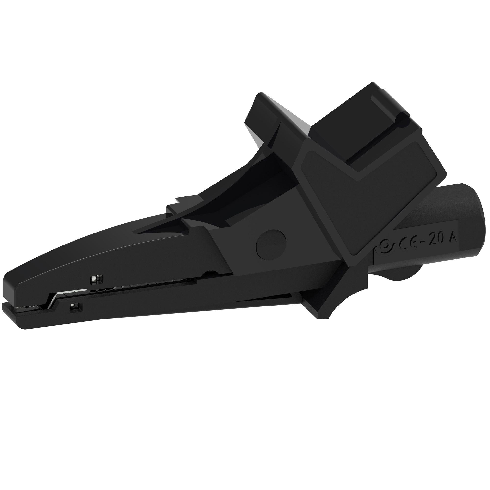 KROKODILKLÄMMA 4 MM ISOLERAD SVART