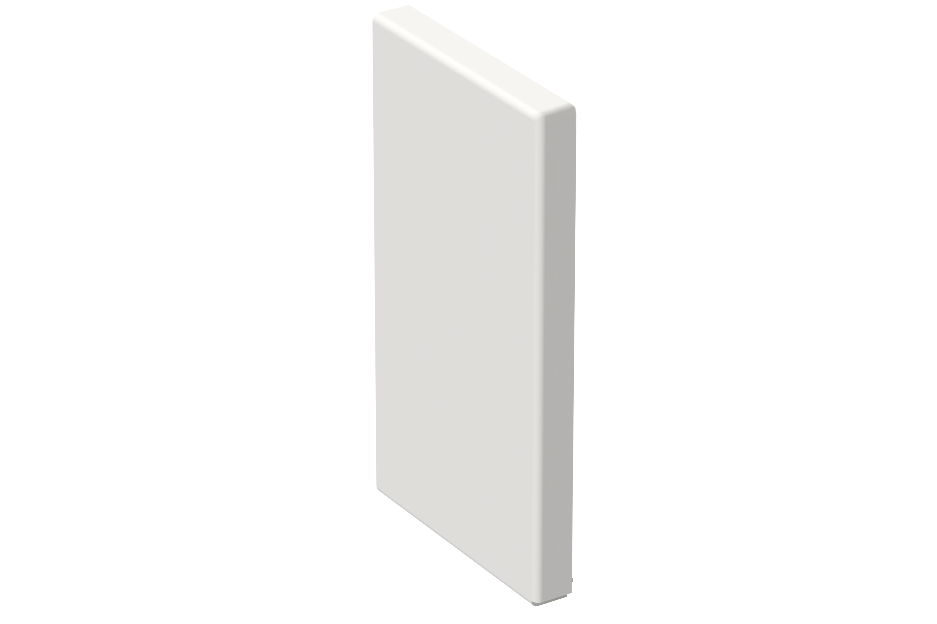 Endestykke 130/72 hvit RAL9003