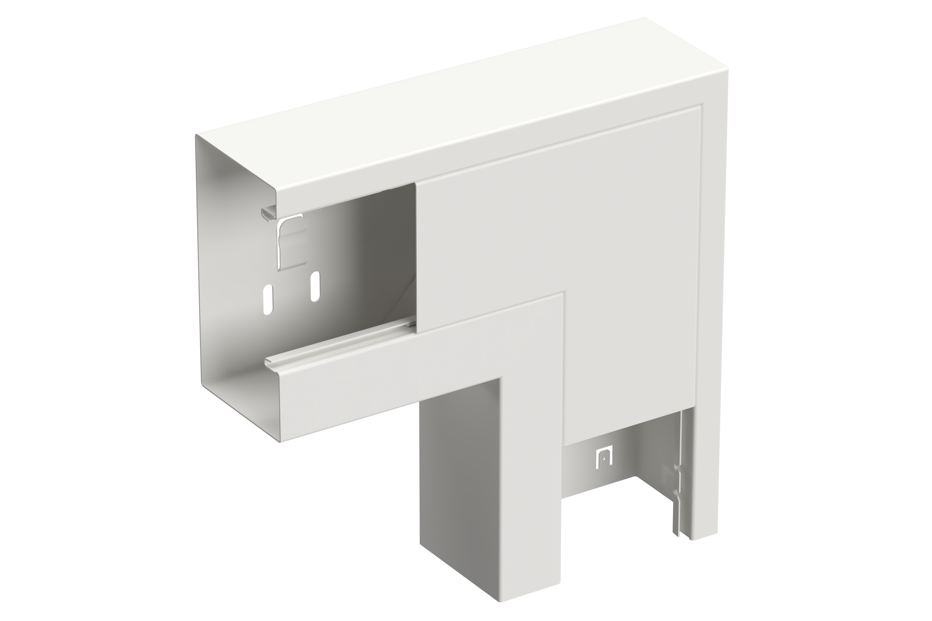 L-Stykke ned 130/72 hvit RAL9003