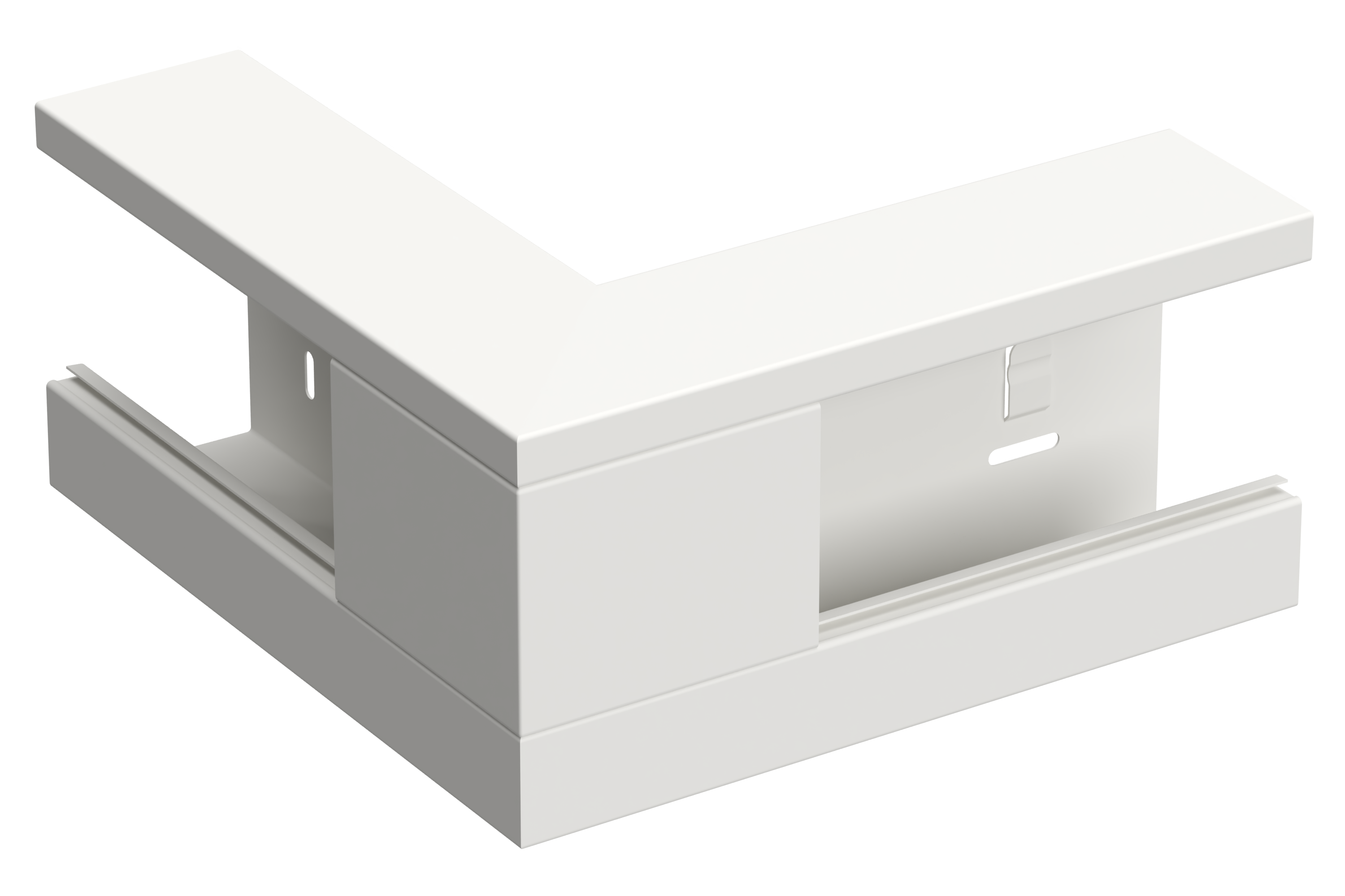 Utv.hjørne 130/72 hvit RAL9003
