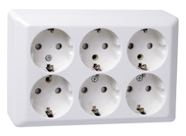 SOCKET OUTLET ELKO RS NORDIC SO 6-WAYS W/EARTH SURFACE