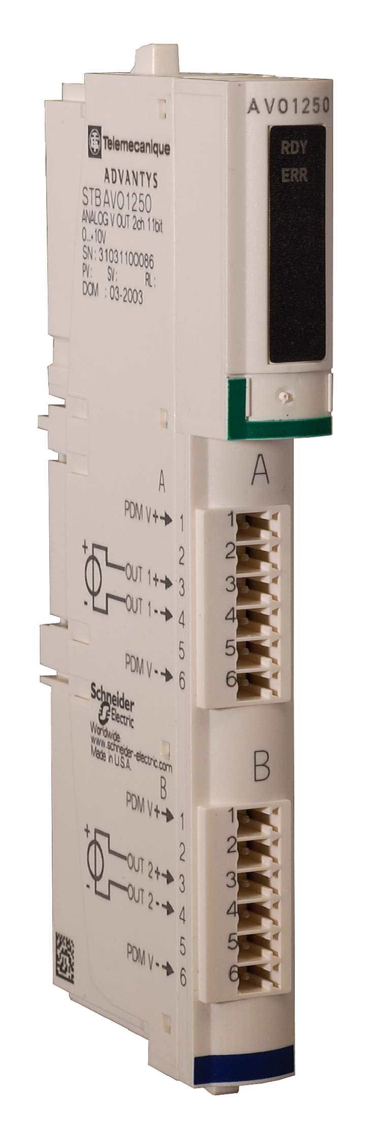 schneider electric Modul 2 ut +/-10v 12bit
