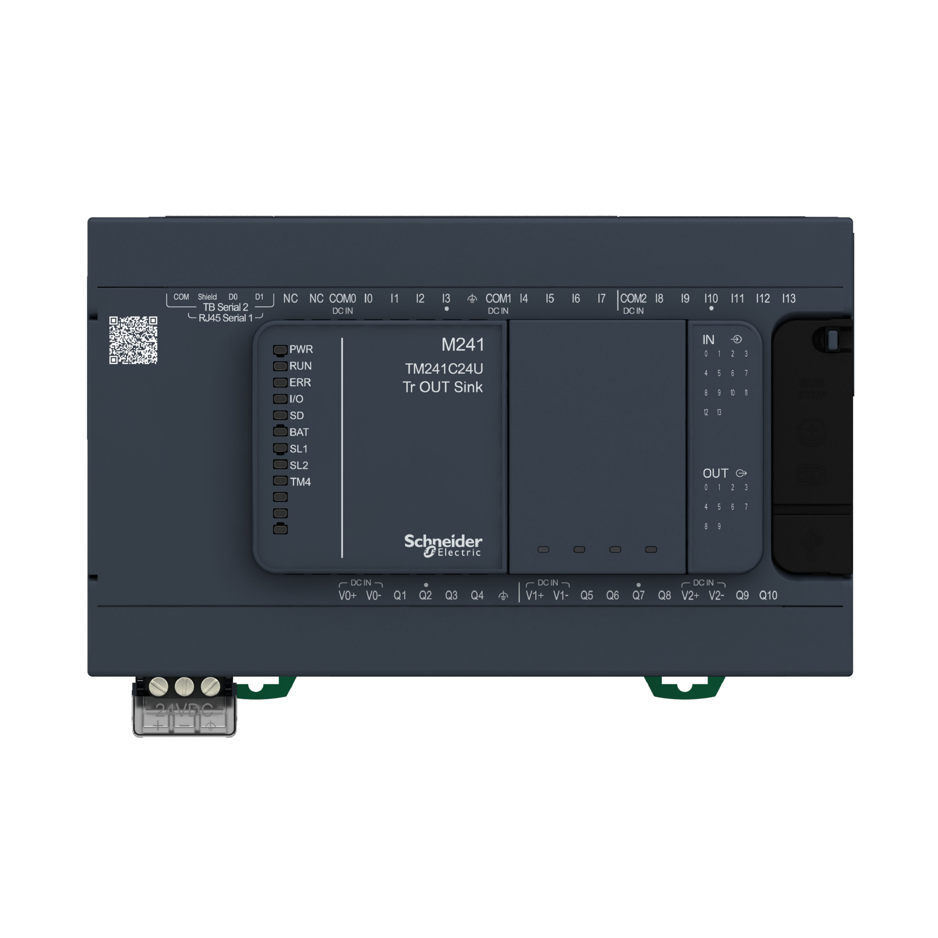 schneider electric Logiikkamoduuli modicon plc m241-24io tr,sink