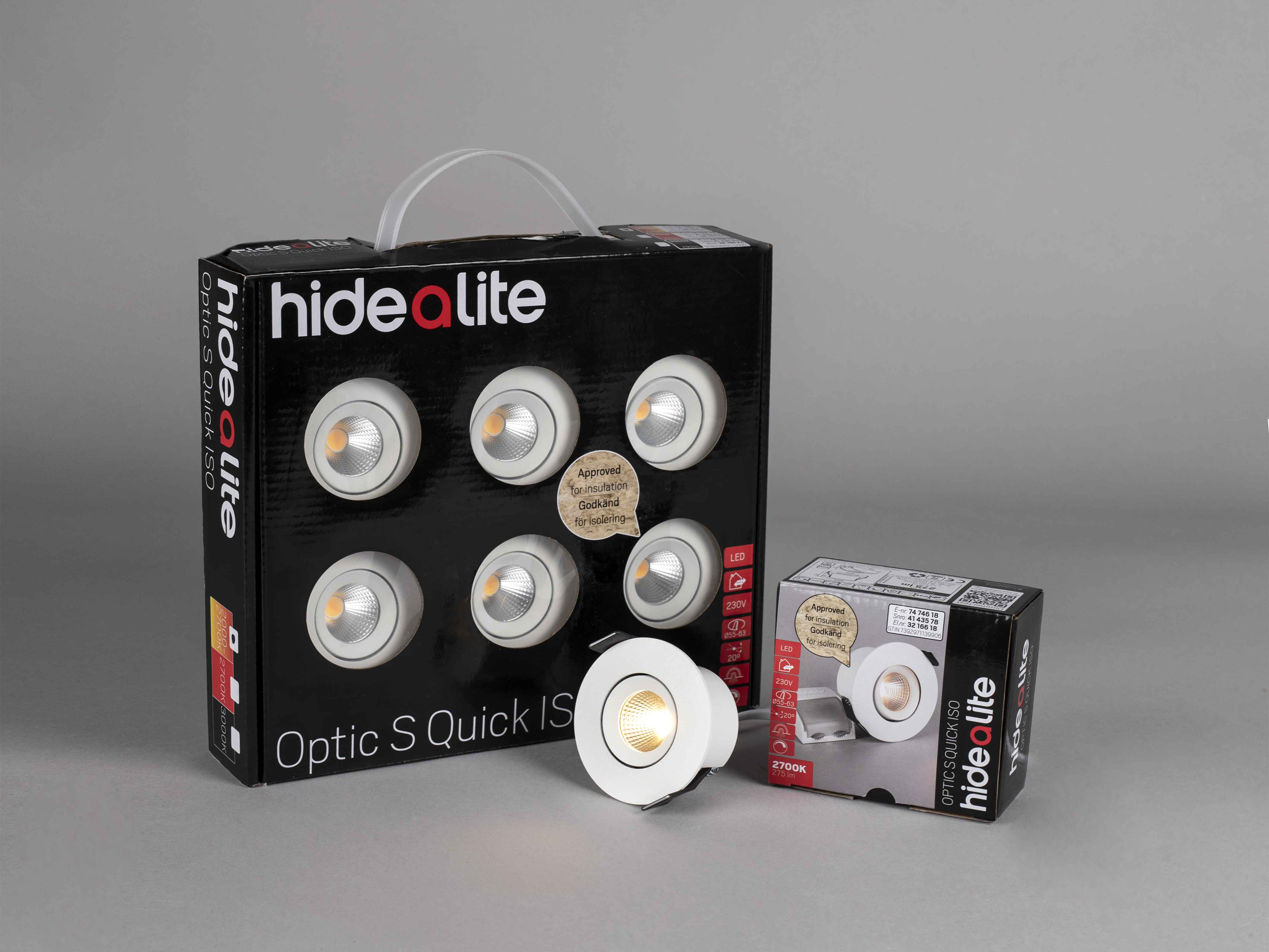 hide-a-lite Downlight optic s quick iso ip44 275lm 4,5w 2700k dim tilt