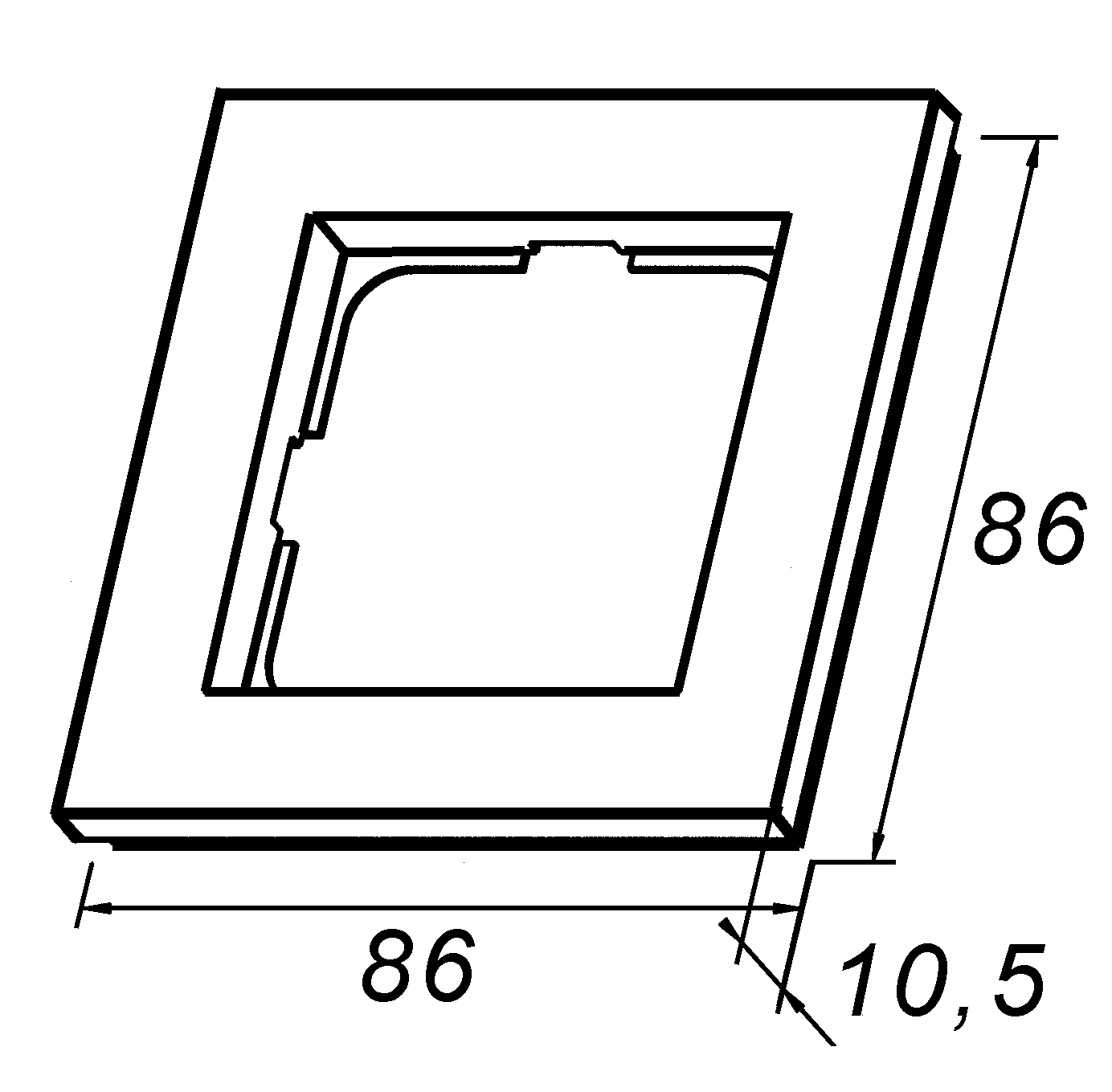 elko Cover plate elko plus 1os/ip20/86mm blk oceanp