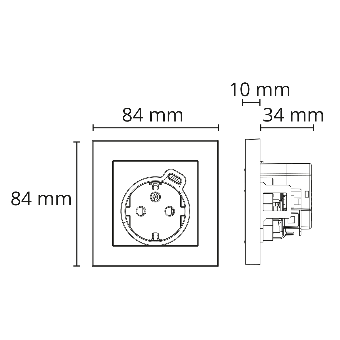 sg armaturen Pistorasia + usb install 1s/16a/ip21 ukj 0x usb mu