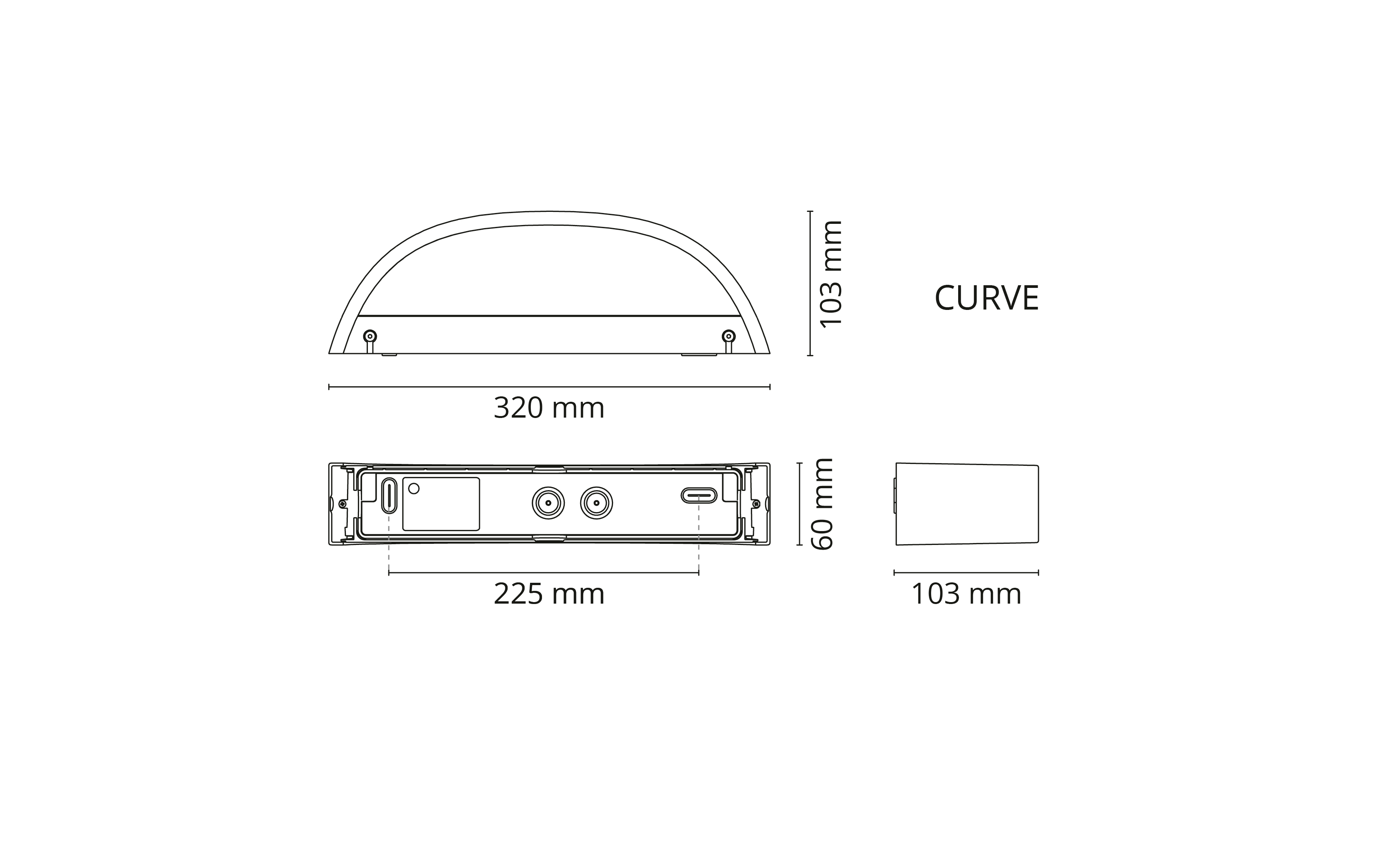sg Fasadarmatur curve direct vit 3k
