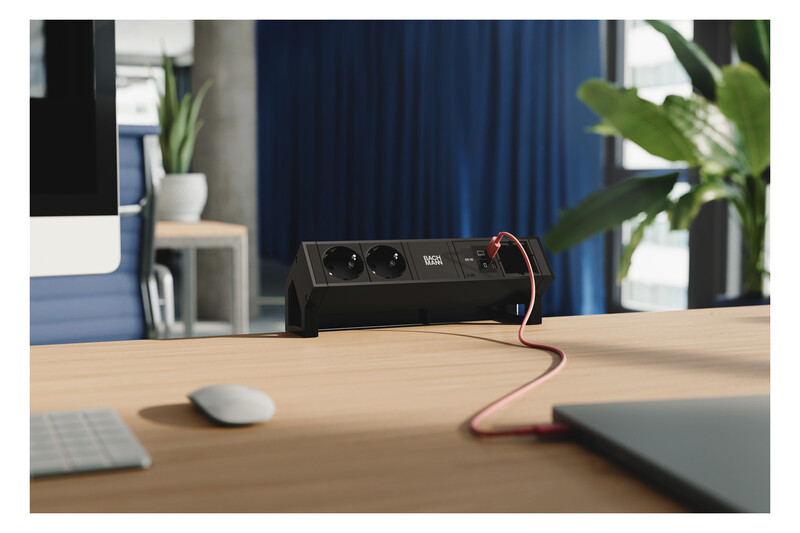 bachmann Socket-outlet panel desk2 2x s-o usb c/c 65w+cm