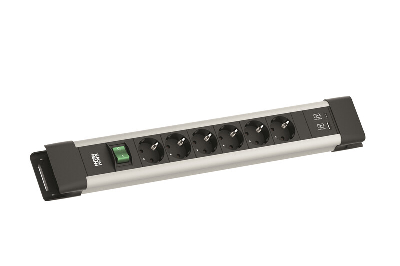 SKARVUTTAG CONNECTUS CONNECTUS 6 UTTAG USB A/C GRÅ